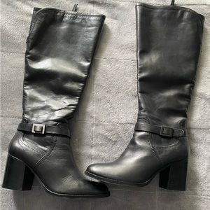 Franco Sarto Genuine Leather Black Boots Sz 8.5